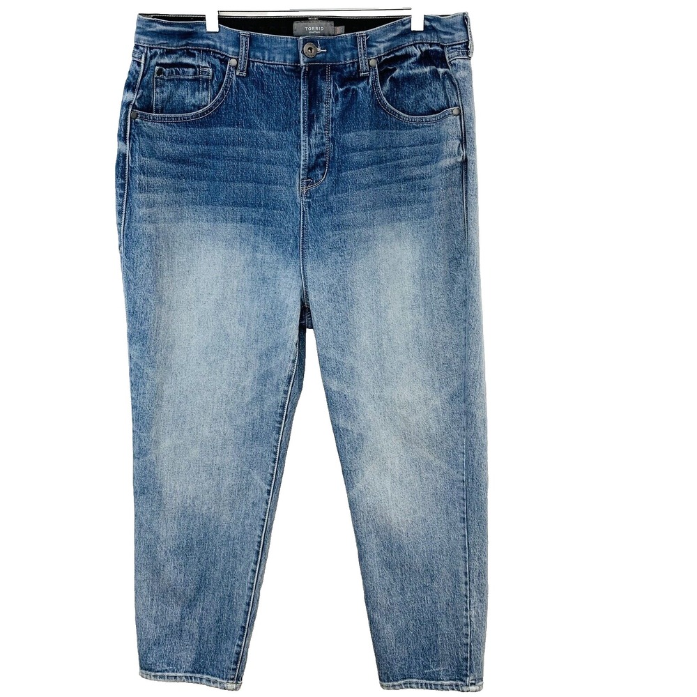 Torrid Button Fly High Rise Jeans 16‎ Tapered Stretch Fading Western Casual Work